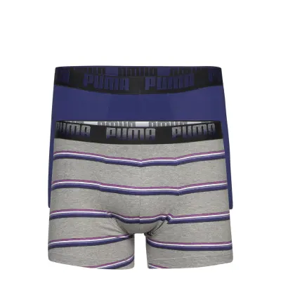 Puma Men Gradient Stripe Boxer 2P Boxerkalsonger Grå PUMA