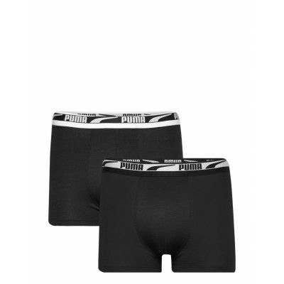 Puma Men Multi Logo Boxer 2P Boxerkalsonger Svart PUMA