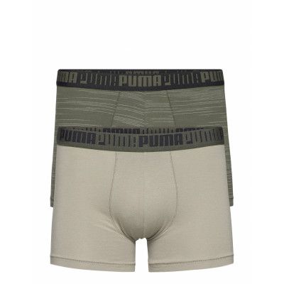 Puma Men Spacedye Stripe Boxer 2p Boxerkalsonger Grön PUMA