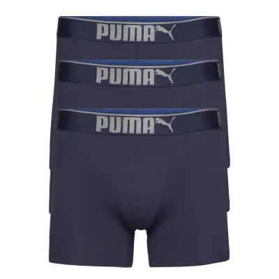 Puma Premium Sueded Cotton Boxer 3P Boxerkalsonger Blå PUMA