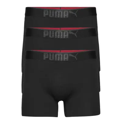 Puma Premium Sueded Cotton Boxer 3P Boxerkalsonger Svart PUMA
