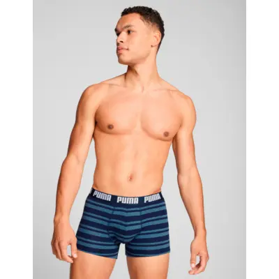 PUMA Puma Men Everyday Striped Boxers 2P - Navy - L