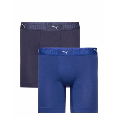 Puma Sport Cotton Long Boxer 2P *Villkorat Erbjudande Boxerkalsonger Blå PUMA