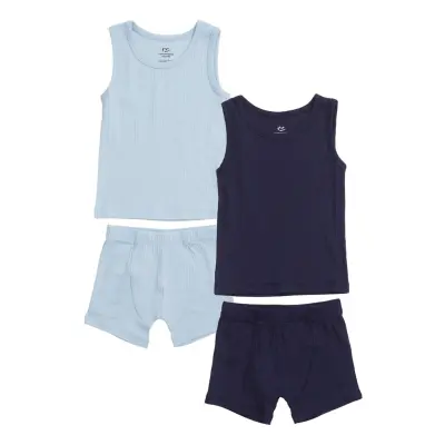 Rib Jersey 2Pack Tank-Top & Boxershorts *Villkorat Erbjudande Underkläderset Blå Copenhagen Colors