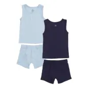 Copenhagen Colors Rib Jersey 2Pack Tank-Top & Boxershorts Blå