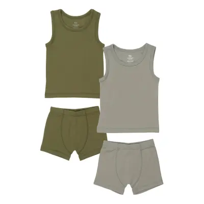 Rib Jersey 2Pack Tank-Top & Boxershorts Underkläderset Khakigrön Copenhagen Colors