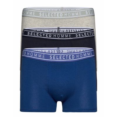 Slhjay 3-Pack Solid Trunk B Boxerkalsonger Blå Selected Homme
