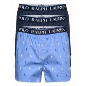 Stretch Cotton Boxer 3-Pack Underwear Boxer Shorts Blue Polo Ralph Lauren Underwear