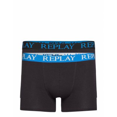 Style 01/C Basic Cuff Logo 2Pcs Box Boxerkalsonger Svart Replay Underwear