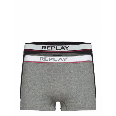 Style 01/F Seamless Two Lines 2pcs Waterfall Pack Boxerkalsonger Svart Replay Underwear