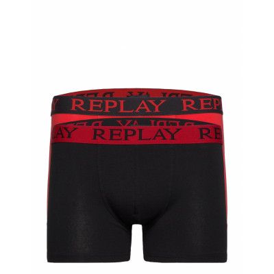 Style 04/C Cuff Logo 2Pcs Waterfall Pack Boxerkalsonger Multi/mönstrad Replay Underwear