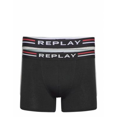 Style 1 Cuff Logo&Two Stripes 2pcs Waterfall Pack Boxerkalsonger Multi/mönstrad Replay Underwear