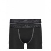 Style 6 Cuff Logo&Contrast Piping 2pcs Waterfall Pack Boxerkalsonger Svart Replay Underwear