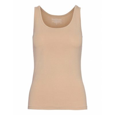 Tank Cotton Stretch T-shirts & Tops Sleeveless Beige Bread & Boxers
