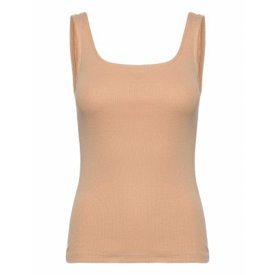 Tank Ribbed T-shirts & Tops Sleeveless Beige Bread & Boxers
