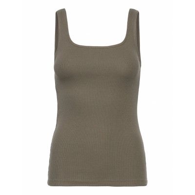 Tank Ribbed T-shirts & Tops Sleeveless Grön Bread & Boxers