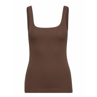 Tank Ribbed T-shirts & Tops Sleeveless Brun Bread & Boxers