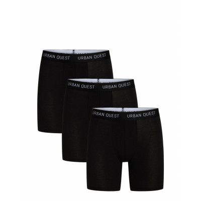3-Pack Men Bamboo Long Leg Tights Boxerkalsonger Svart URBAN QUEST