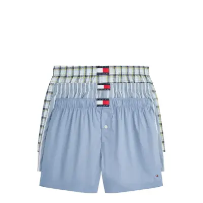 Tommy Hilfiger 3P Woven Boxer Print Blå