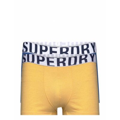 Trunk Dual Logo Double Pack Boxerkalsonger Gul Superdry