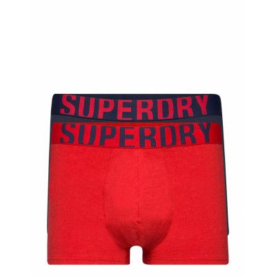 Trunk Dual Logo Double Pack *Villkorat Erbjudande Boxerkalsonger Röd Superdry