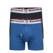 Underwear 2pack Solid/Owl Gots/Vega Boxerkalsonger Blå Knowledge Cotton Apparel