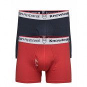 Underwear 2pack Solid/Owl Gots/Vega Boxerkalsonger Röd Knowledge Cotton Apparel