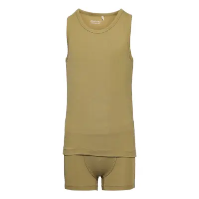 Underwear Set Boy Underkläderset Khaki Green Minymo