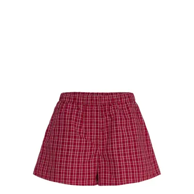 Weekday Relaxed Boxer Cotton Shorts Röd