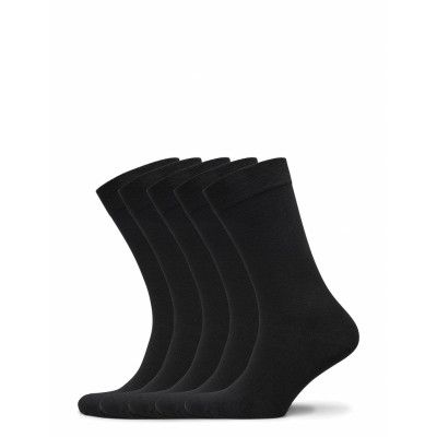 Bamboo Solid Crew Sock 5-Pack Underwear Socks Regular Socks Svart Frank Dandy
