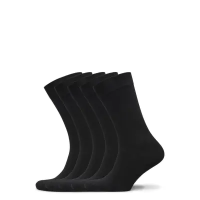 Bamboo Solid Crew Sock 5-Pack Underwear Socks Regular Socks Svart Frank Dandy