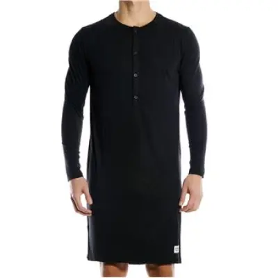 Frank Dandy Bamboo Long Night Shirt Black * Fri Frakt * * Kampanj *