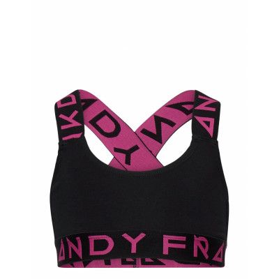 Girl'S Solid Sports Bra W Black/Pink Night & Underwear Underwear Tops Svart Frank Dandy
