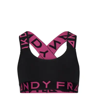 Girl'S Solid Sports Bra W Black/Pink Night & Underwear Underwear Tops Svart Frank Dandy