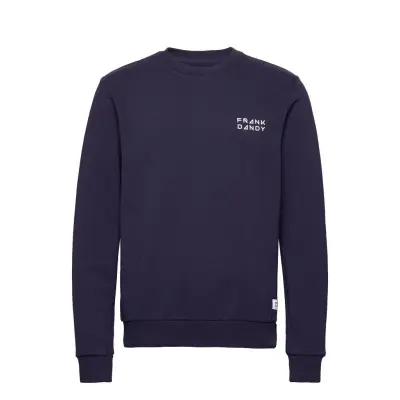 Unisex Solid Crew Sweat-shirt Tröja Blå Frank Dandy