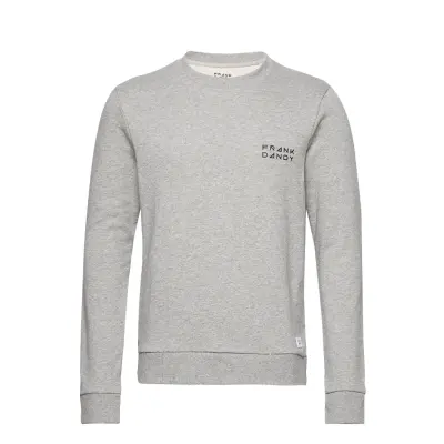 Unisex Solid Crew Sweat-shirt Tröja Grå Frank Dandy
