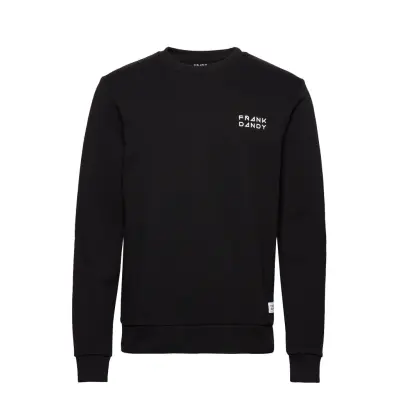 Unisex Solid Crew Sweat-shirt Tröja Svart Frank Dandy