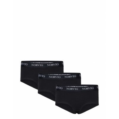 3-Pack Womens Hipster Hipstertrosa Underkläder Svart NORVIG