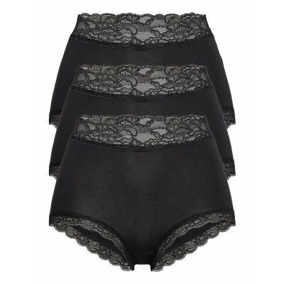 Lindex Brief 3 Pack Emelie Lace High Svart