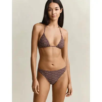 GANT Monogram Print Bikini Hipster - Brown - S