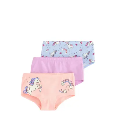 Lindex Hipster 3 Pack Unicorn - Pink - 110/116