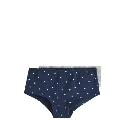 Lindex Panty Hipster 3P Hearts Dog Marinblå