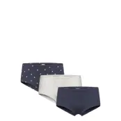 Lindex Panty Hipster 3P Hearts Dog - Navy - 134/140