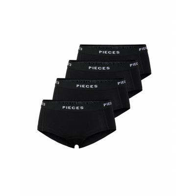 Pieces Pclogo Lady 4 Pack Solid Noos Bc Svart