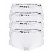 Pclogo Lady 4 Pack Solid Bc Lingerie Panties Hipsters/boyshorts Vit Pieces