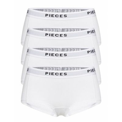 Pclogo Lady 4 Pack Solid Noos Bc *Villkorat Erbjudande Lingerie Panties Hipsters/boyshorts Vit Pieces
