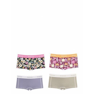 Pclogo Lady Fluris 4-Box Bc Hipstertrosa Underkläder Rosa Pieces