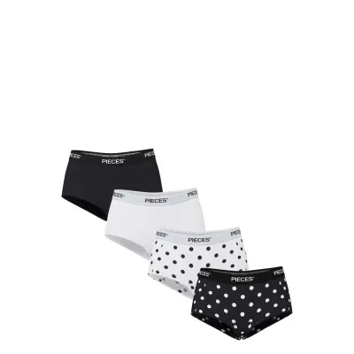 Pieces Pclogo Lady 4 Pack Aop/Solid Noos Bc - Black - XXL