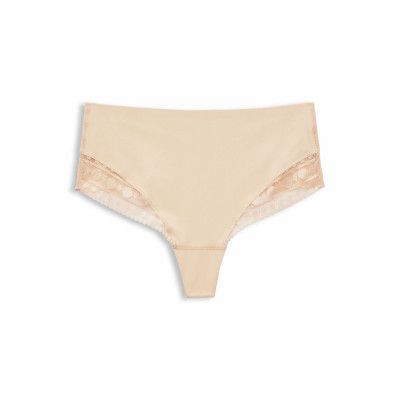 Shaping-Effect Thong With Lace Hipstertrosa Underkläder Beige Esprit Bodywear Women