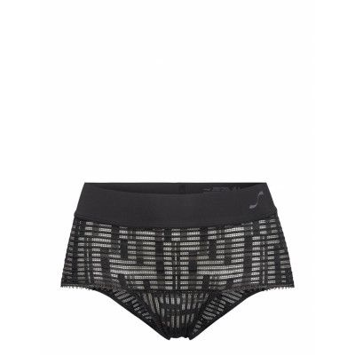 Sloggi S Seven Mid Waist Panty Lingerie Panties High Waisted Panties Svart Sloggi